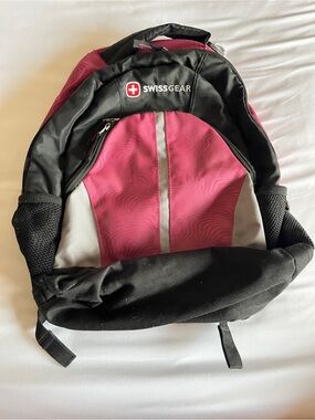 SwissGear Backpack Pink Black Tech Pocket School Travel Comfort Fit Daypack
